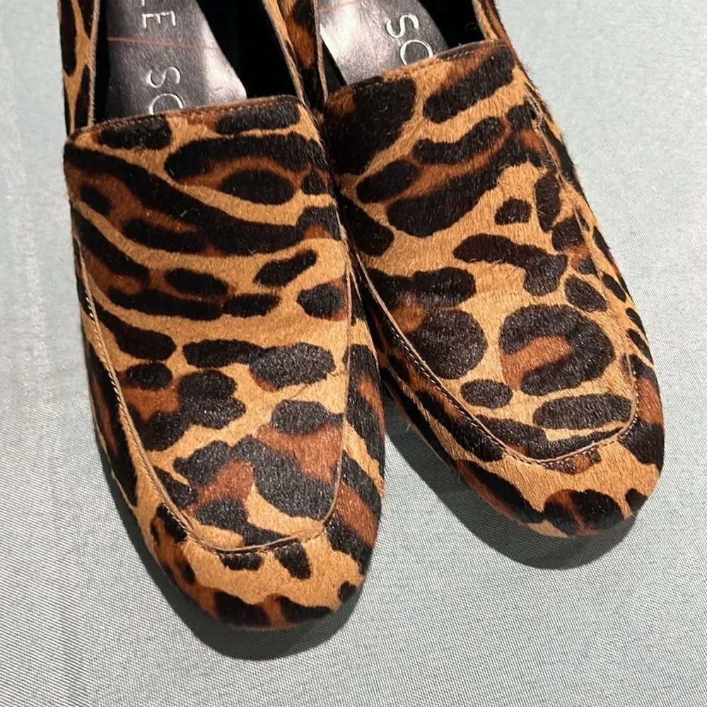 NEW Sole Society So-Marian Leopard Chunky Heels‎ 6.5 B38